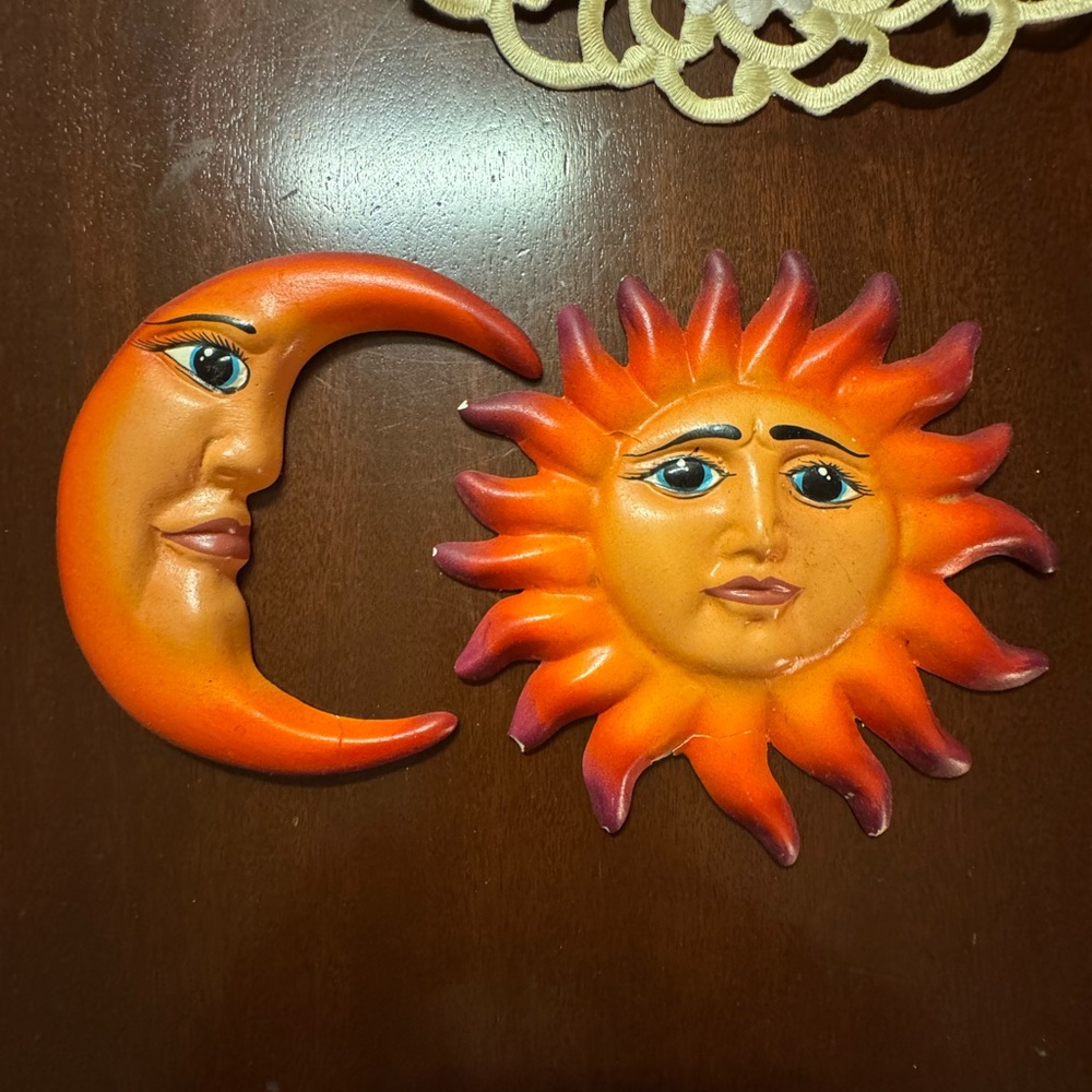Sun and Moon Wall Decor Set - Orange and Red